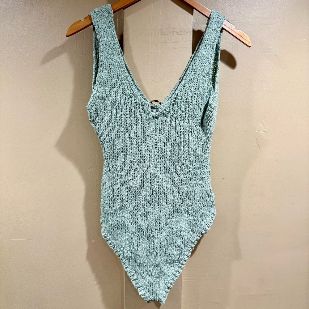 Missguided Petite Mint Knit Bodysuit